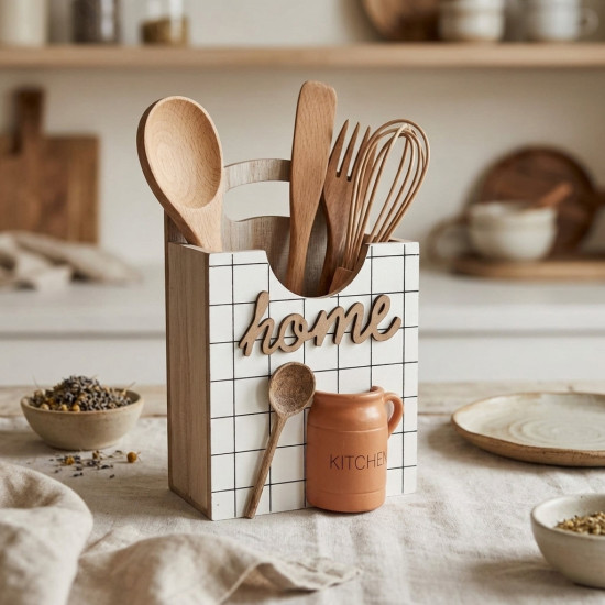 Wooden Utensil Holder